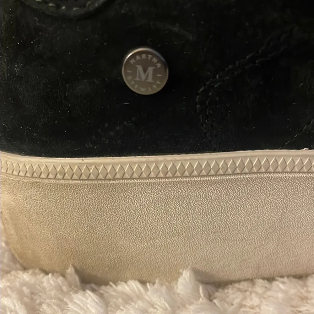Skechers Martha Stewart Plateau Black Suede Low-Top Sneakers with